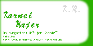 kornel majer business card